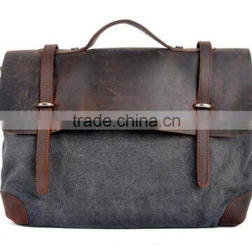 custom canvas mens messenger bag with leather