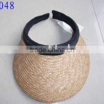 wheat straw braid visor hat