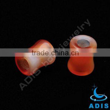 Jade tunnel earrings jewelry with hollow, double flared body piercings