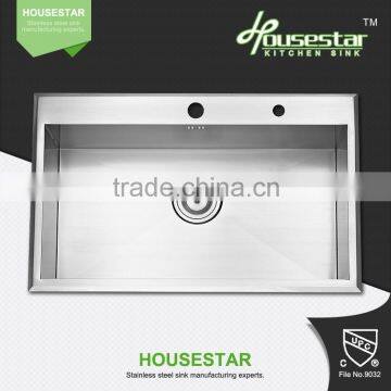 Cupc Aluminum Heat Sink Stainless Steel Handmade Single Bowl Sink Topmount Single Bowl Kitchen Sinks With Grid and Strainer photo-5