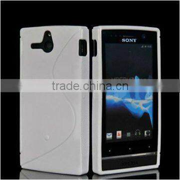 white S-line Gel silicon Case Rubber Skin Tpu Cover for sony ST25i Xperia U