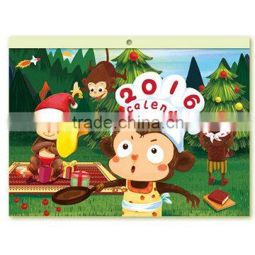 2016 Happy Monkey Calendar Custom Full Color Print Table Calendar, Table Calendar Wholesale
