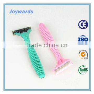 with lubricating strip changeable 3 blade shaving razor