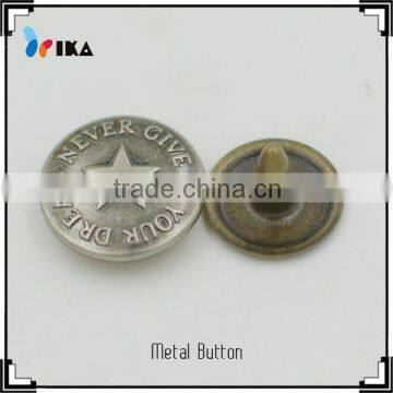 wholesale embossed logo jeans buttons and rives