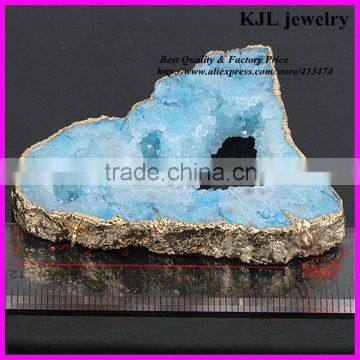 KJL-A0103 blue druzy pendant,fashion necklace pendant jewelry charm,hot geode druzy quartz stone pendant