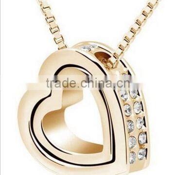 Newest Cheap Alloy Crystal Heart Necklace