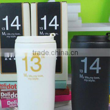 creative fashion simple 1314 black and white ceramic convenient lovers mug for promotion and gift