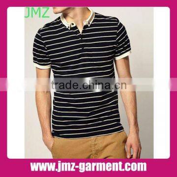 Mens polo collar striped t shirt 2013 latest design