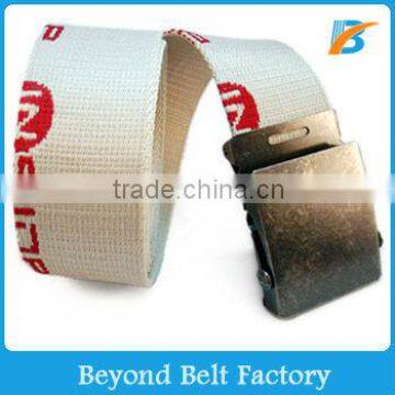 Beyond Military Jean's Cotton Webbing Belt with Customized Woven Logo