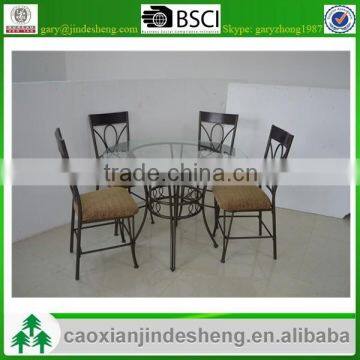 home furniture metal dining set metal table and chairs 1+4