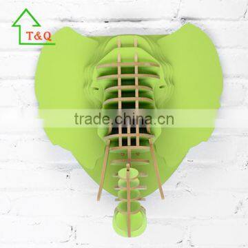 Wooden Manmoth Head Wall Art 3D Animal Home Restaurant Decoration Wall Hanging photo-2