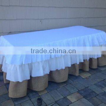 Well- made polyester table skirt used for Decoration banquet party