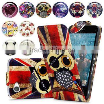 Compact High Quality Print Flip PU Leather Case Cover,Mobile Phone Case For Sony Xperia Z1 photo-2