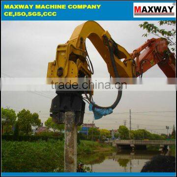 MAXWAY Hydraulic high frequency vibratory pile drawer for cement pile , Cement Pile machine , Model: DZJ250