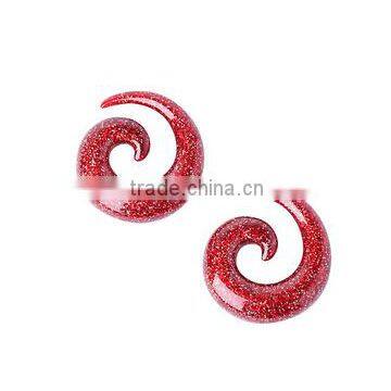 UV Acrylic ear spiral red piercing jewelry