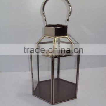 Iron & Glass Lantern Dome Shape Nickel