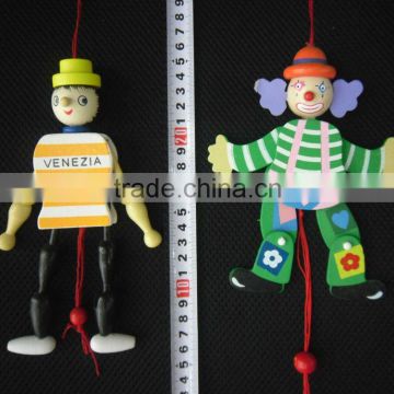 small wood doll with string for baby toys