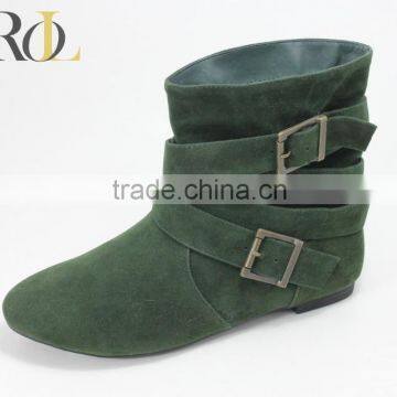 2016 PU Suede Boot Lady Ankle Boot Cemented Boot With Buckle