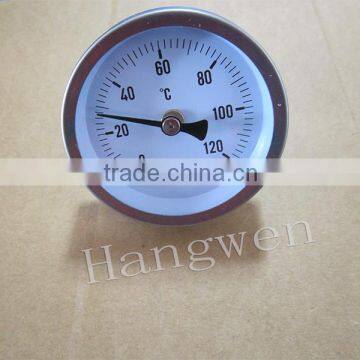 Industrial pipeline bimetal thermometer with c-clamp