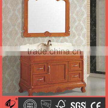 China Factory Solid Wood Bathroom cabinet with mirror antique furniture S8865