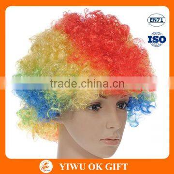 Colorful Funky Curly Masquerade Party Rainbow Afro Wig