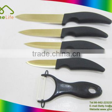 Popular food grade Best selling high quality sharp-edged titanium plating knife ceramic