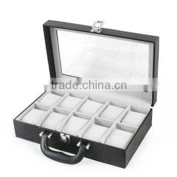 Blck 10 Grid Watches Display Storage Box Case