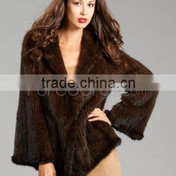 Fashion genuine knitted mink fur coat for women MC03