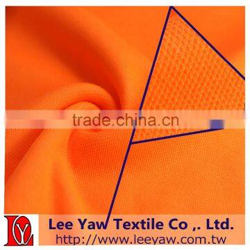 cotton polyester interlock pique fabric neon hivis with wicking treatment for garment