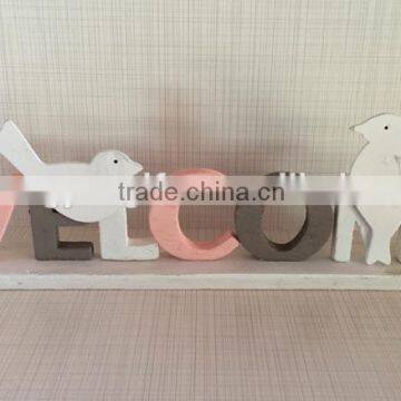 Wooden "Welcome" letter Decoration ,goods promotion accessories gifts in window.wooden Home decorative items