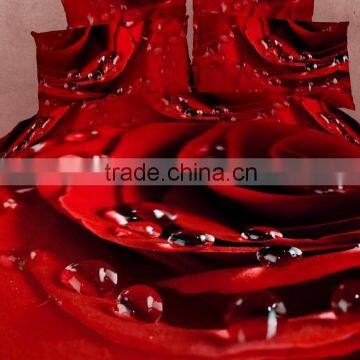 four six 2014 new 3D fashion red flower reactive printing bedding set