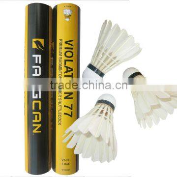 Good price duck feather durable club badminton training shuttlecock