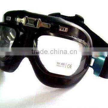 New born adjustable UV protective leather motorcycle goggles