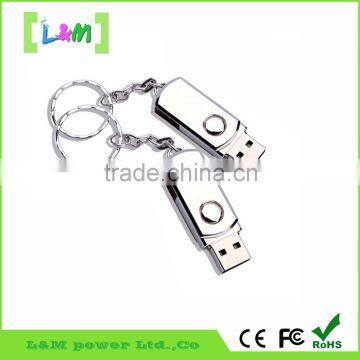Memorising metal USB flash drive with keychain swivel USB pen drives bulk