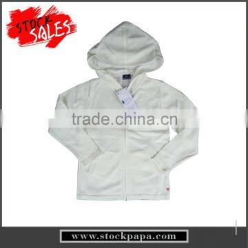 Hot sale stocks girls 100 cotton knitted hoodie sweater design