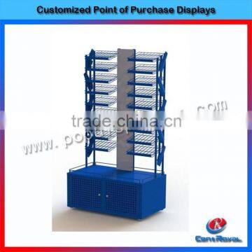 2016 new products metal floor custom nail polish display rack with cabinet base