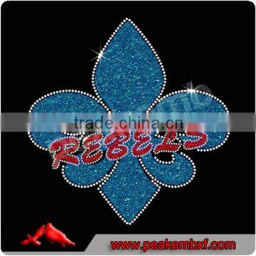 Wholesale Fleur De Lis Glitter Rhinestone Heat Transfer For Ts