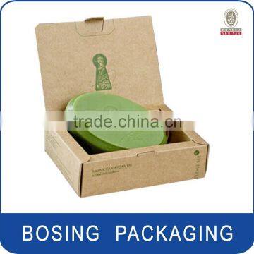 Eco-firendly brown kraft paper soap packaging box with customer logo