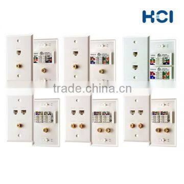 US Type 2 Port Voice and RJ45 Cat5e Data Faceplate photo-3