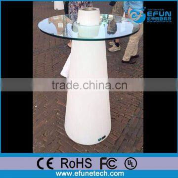 rechargeable led illuminated glass table top bar party wine ice cooler table