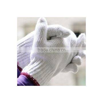 7 gauge bleached white cotton knitted working gloves 600 grams