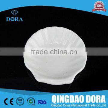hotel porcelain customized shell shape plate /custom shaped plate