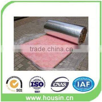 Refractory pink fiber glasswool roll with aluminum foil