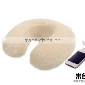 custom anti mite memory foam neck therapy speaker travel pillow