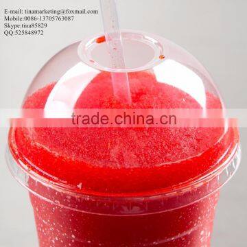 Custom Disposable PS Plastic Clear Dome Lid with Hole for Clod Drink Cup