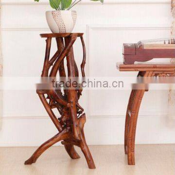 Southeast Asia Style Root Carved Flower Stand, Decorative Root Carving Corner Table, Unique Design Telephone Table (BF01-X1171) photo-6