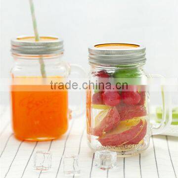 Glass jar with embossed logo glass mason jar glass storage jar glass jar with lid