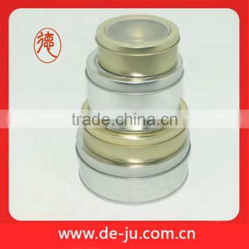 Silver golden color without lock tin box with window