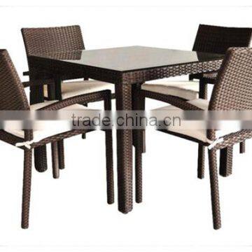 5 Pc Dining Table Set Outdoor Rattan Patio Furniture