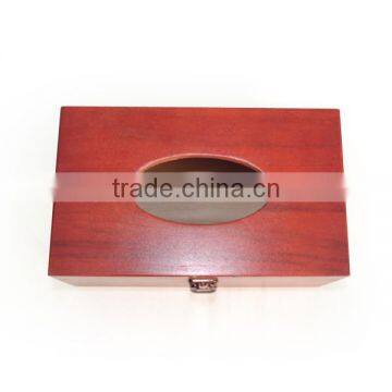 Natural Redwood Napkin Tissue Box Holder, Wholesale Retro Bronze Buckle Packaging Box photo-4